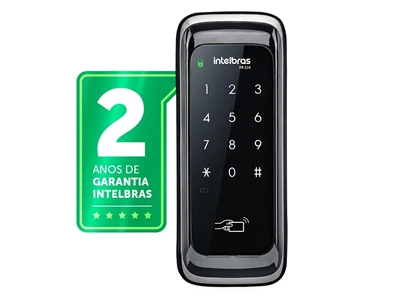 Fechadura Digital Intelbras FR 210 para porta de alumínio com biometria e senha