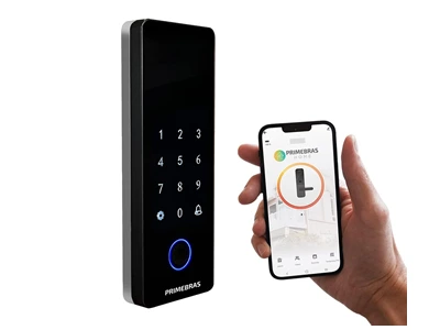 Fechadura Digital Primebras Athenas P3003 para porta alumínio com múltiplas formas de abertura
